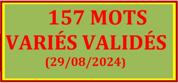 TABLEAU BILINGUE DES 157 MOTS VALID&Eacute;S - VAITAHU - 25_29/08/2024