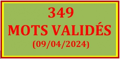 TABLEAU BILINGUE DES 349 MOTS VALID&Eacute;S - HAKAHAU - 05-09/04/2024