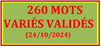 TABLEAU FRAN&Ccedil;AIS-MARQUISIEN DES 260 MOTS VALID&Eacute;S &Agrave; UA HUNA - OCTOBRE 2024